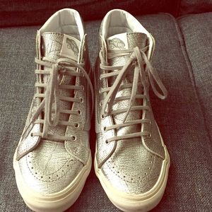 Silver High Top Vans!!